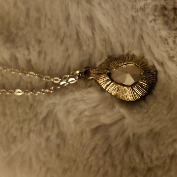 Silver necklace with blue jewel - Picture 3 of 5